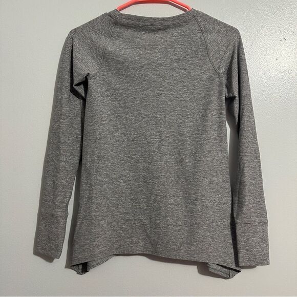 Ivivva Kids Mindful Moments Gray Long Sleeve Top Size 10 Athletic blue trim - Picture 3 of 5